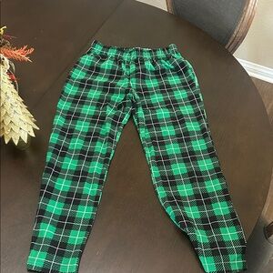 Green and Black Plaid Pants / pjs